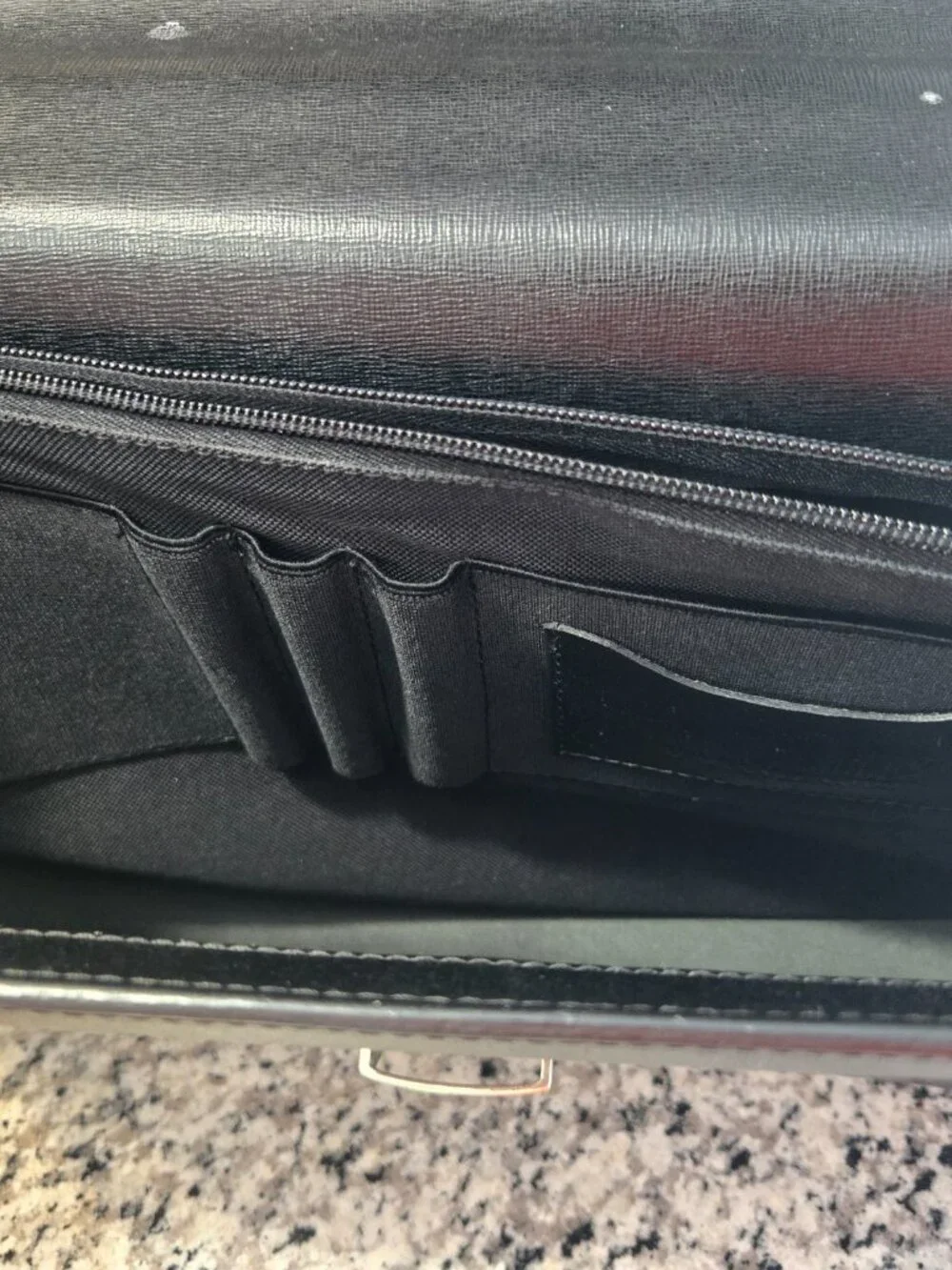 JACK GEORGES BLACK PROFESSIONAL BRIEFCASE; APPROX. 16